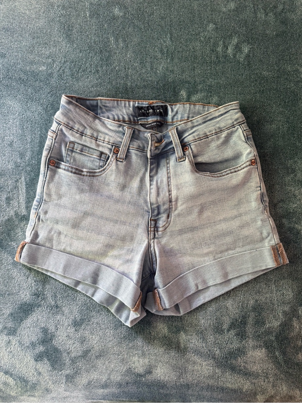 Aeropostale Light Blue Cuffed Denim Shorts